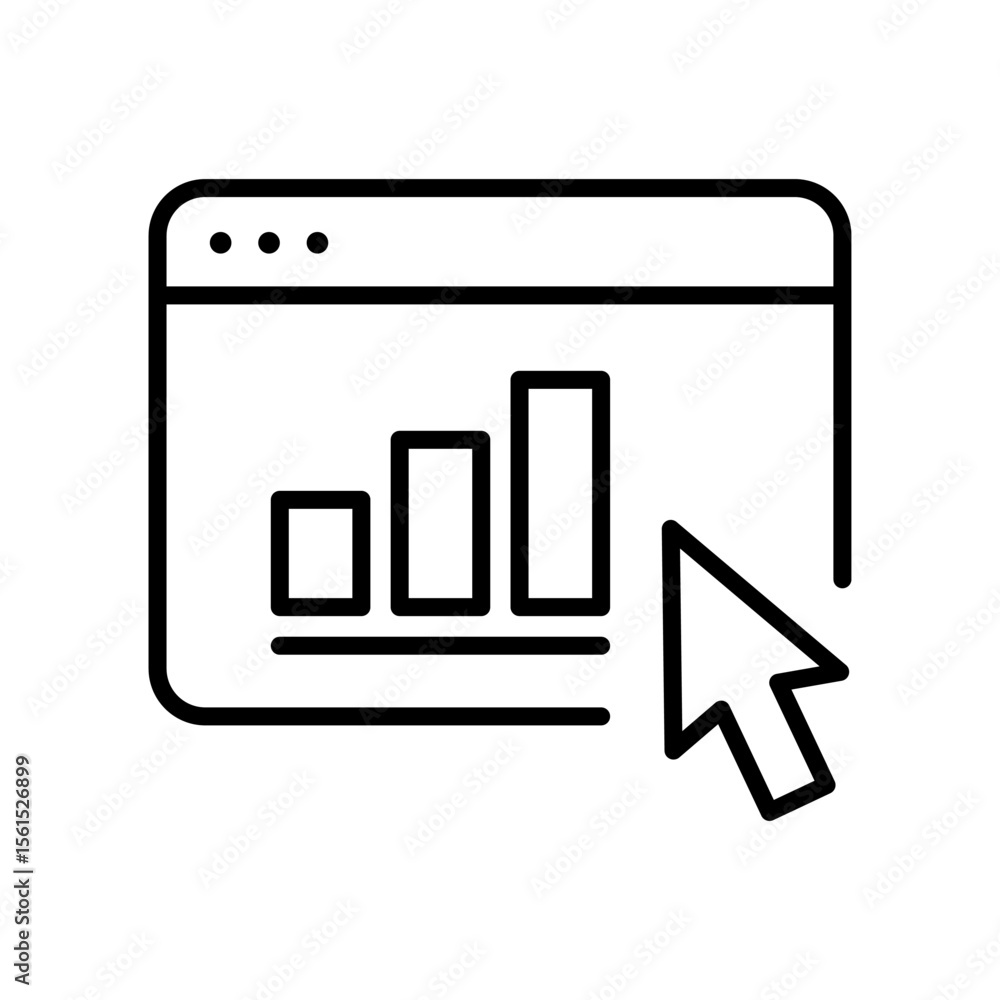 Poster analysis and chart report icon