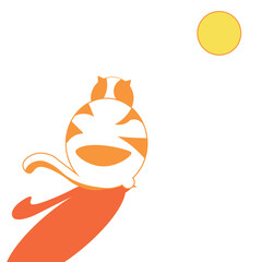 sun with a lonely cat