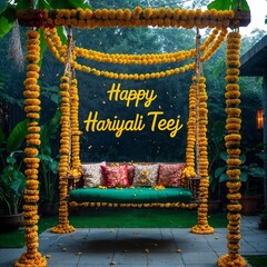 Hariyali Teej celebrates the monsoon and the divine reunion of Lord Shiva and Goddess Parvati. Women dress in green, perform rituals, and enjoy swings, music, and festive sweets.