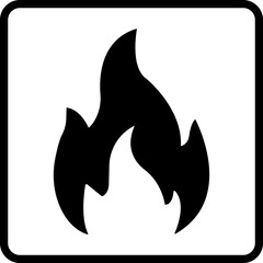 flammable fire symbol in flat style icons Isolated on transparent background