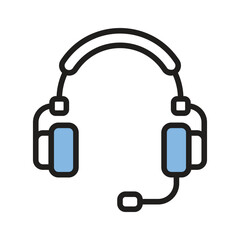 A handy glyph style icon showing headset with mic