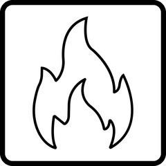 flammable fire symbol in line style icons Isolated on transparent background