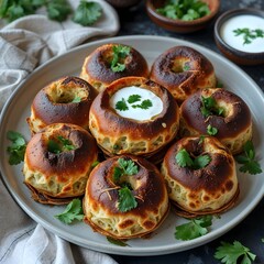 German cold cucumber soup in white bowl no shadow