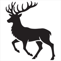 Obraz premium Reindeer silhouette with branching antlers,Reindeer Silhouette,Reindeer silhouettes Vector Set,Silhouettes of different deer eps file