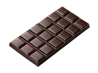dark chocolate bar on white background