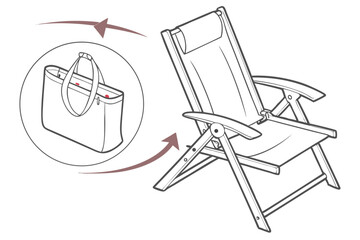 Modern foldable chair design with clean lines and practical functionality