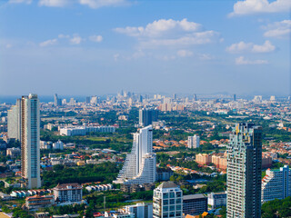 Aerial top view landscape city Pattaya Thailand