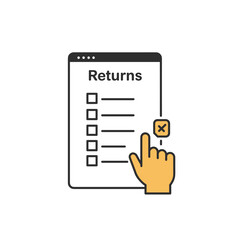 Flat icon of returns interface auto-filling refund request, isolated  
