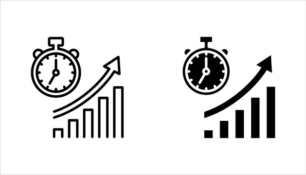 Time analysis linear icon set. Business management strategy. vector illustration on white background