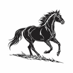 silhouette of clean vactor of hourse