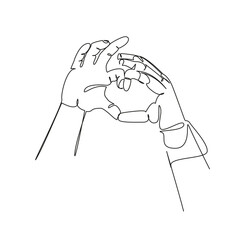 One continuous single drawing line art flat doodle futuristic, robot, technology, hand, innovation, science, cyborg, heart. Isolated image hand draw contour on a white background, hand drawn, not AI