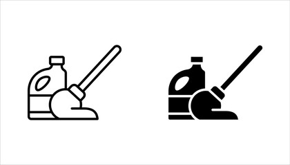 Cleaning products icon set. household cleaning and housekeeping thin line symbol. vector illustration on white background