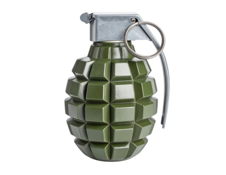 a fragmentation grenade, emphasizing its potential for danger and conflict.
