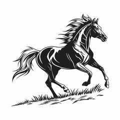 silhouette of clean vactor of hourse