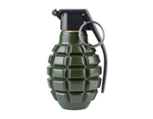 A powerful military fragmentation hand grenade embodying combat readiness and explosive force