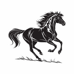 silhouette of clean vactor of hourse