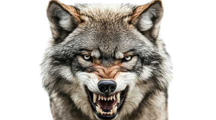Angry gray wolf