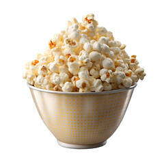 bowl of popcorn isolated on transparent background