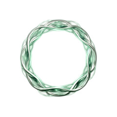 Abstract Green and Silver Intertwined Circular Frame