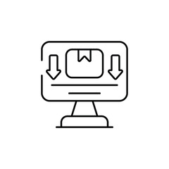 Online Parcel icon design with white background stock illustration