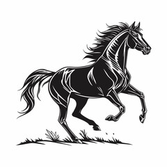 silhouette of clean vactor of hourse