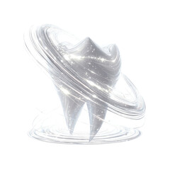 Abstract Glowing Tooth in Vortex Dental Health and Modern Technology Concept