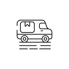 Cargo Van icon design with white background stock illustration