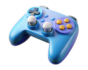 A stylish blue and purple game controller isolated on transparent background