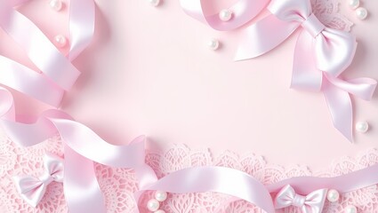 pink ribbon and white background