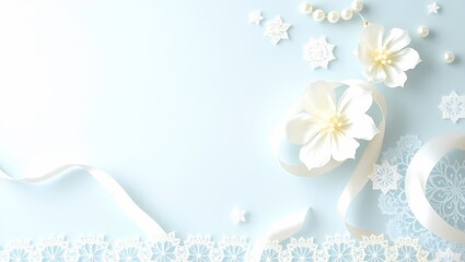 spring background with white flowers