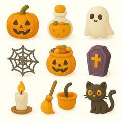 Cute halloween themed illustrations.