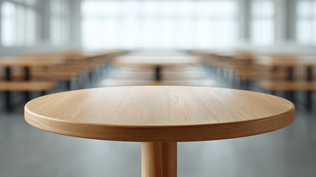 Long wooden table in modern bright conference room with large windows and natural light. - Powered by Adobe