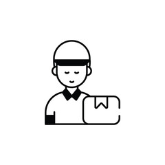 Delivery Boy icon design with white background stock illustration