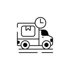 Delivery Time icon design with white background stock illustration