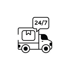 Hr Delivery Service icon design with white background stock illustration