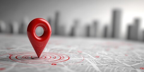 Detailed map with red location pin highlighting target area on city street layout.