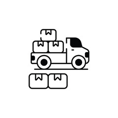 Cargo Loading icon design with white background stock illustration