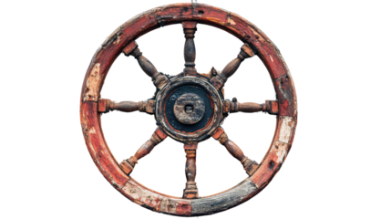 Antique wooden ship wheel 