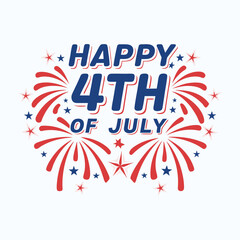 Obraz premium Happy 4th of July with Abstract Firework Trails