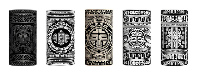 Set of maori polynesian tattoo bracelets border. Tribal sleeve seamless pattern vector. Samoan bracelet tattoo design fore arm or foot.