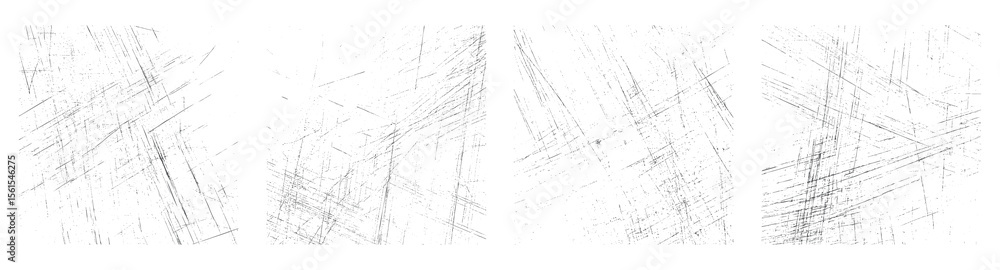 Poster thin scratch grunge texture overlays on white background. abstract linear distressed textures set.