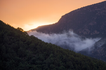 Sunset Scenery Unfolds After the Rain in Stunning Cerdanya, Catalonia