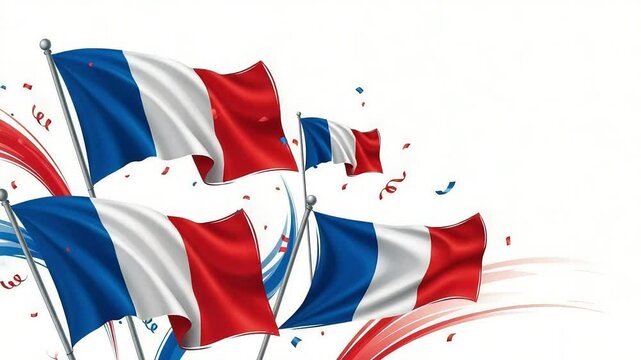 French flag celebrates bastille day with patriotic fervor