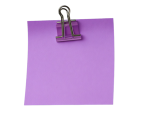 Purple Sticky Note with Binder Clip (1)