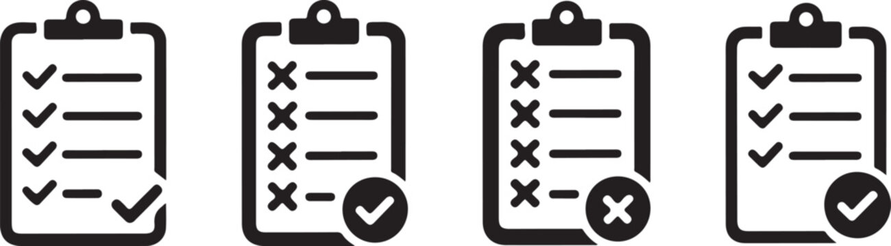 Checlist Icons: Task Management, To-Do List, Project Planning, Workflow Symbols