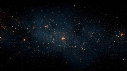 Obraz premium Wide angle view of dense star cluster with bright stars and cosmic dust in outer space.