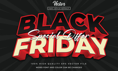 black friday 3d text effect template
