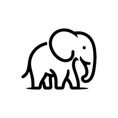 Obraz premium minimalist vector silhouette, Such a gentle-looking elephant