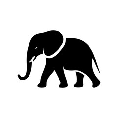 Obraz premium minimalist vector silhouette, Such a gentle-looking elephant