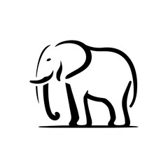 Obraz premium minimalist vector silhouette, Such a gentle-looking elephant